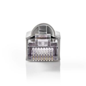 Netzwerk-Stecker Set | RJ45 (8P8C)-Stecker - Separater Knickschutz | 10 Stück | Grau