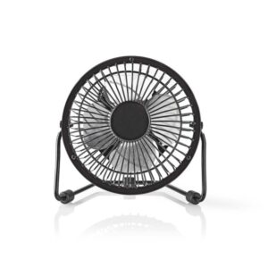 Mini-Ventilator aus Metall | Durchmesser von 10 cm | USB-betrieben | Schwarz