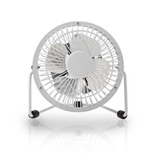 Mini-Ventilator aus Metall | Durchmesser von 10 cm | USB-betrieben | Weiß