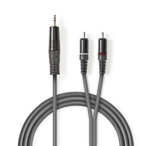 Stereo Audiokabel | 3,5-mm-Stecker ? 2x Cinch-Stecker | 3,0 m | Grau