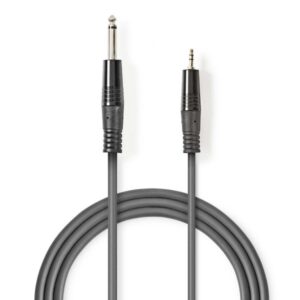 Stereo Audiokabel | 6,35-mm-Stecker ? 3,5-mm-Stecker | 3,0 m | Grau