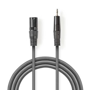 XLR-Audiokabel | XLR-3-Pol-Stecker ? 3,5-mm-Stecker | 3,0 m | Grau