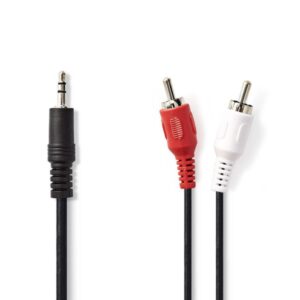 Stereo-Audiokabel | 3,5-mm-Stecker ? 2x Cinch-Stecker | 3,00 m | Schwarz