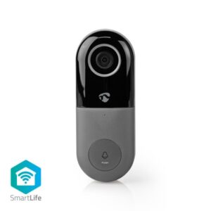 WLANNedis SmartLife Video Türklingel Nedis Wireless Smart Video Türklingel mit iOS und Android Kostenlose SmartLife App Control ohne Abonnement, WiFi Türklingel mit Überwachungskamera HD 720p mit 2-Wege-Talk, Bewegungssensor und Nachtsicht, Grau Grau / Sc