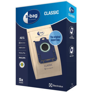 Electrolux/AEG E200S s-Bag Staubsaugerbeutel Classic (5er pack Staubbeutel für dauerhaft hohe Saugleistung, optimale Filtration, Hygieneverschluss, hochwertige Papierbeutel, braun)
