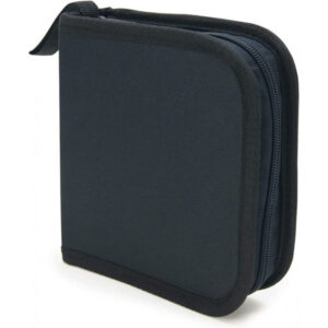 Nierle CD/DVD/Blu Ray Archivierungsmappe, Zipperwallet Tasche Passend für 40 CD/DVD/Blu-Ray, Nylon, Schwarz