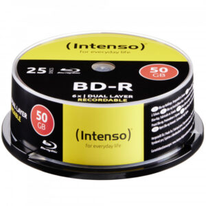 Intenso Blu-ray Disc BD-R 270 min / 50 GB, 6x, 25 Stück in Cakebox